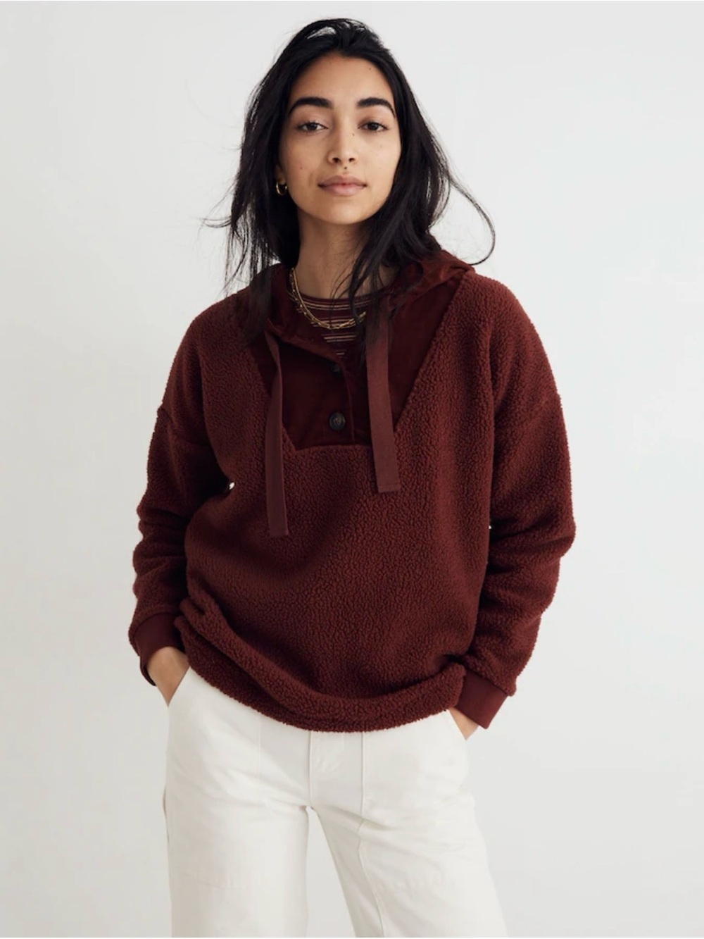 Madewell Cozy Sherpa Pullover Sweater